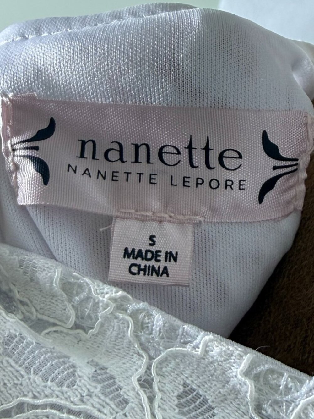 Nanette Lepore White Lace Bell Sleeve Blouse Romantic Boho Crochet Top S - Picture 7 of 10